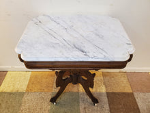 Load image into Gallery viewer, Antique Victorian Eastlake Marble Top Parlor Table - Lamp Table