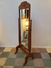 Load image into Gallery viewer, Vintage Oak Cheval Dressing Mirror