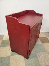 Load image into Gallery viewer, Vintage Wooden Red Two Door Dry Sink Cabinet