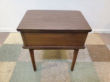 Load image into Gallery viewer, Mid Century Modern Step Back End Table With Drawer By Mersman Furniture