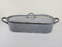 Load image into Gallery viewer, Vintage Gray Enamelware Roasting Pan – Hare Pan – Elongated - Narrow And Wide Side