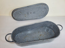 Load image into Gallery viewer, Vintage Gray Enamelware Roasting Pan – Hare Pan – Elongated - Narrow And Wide Side