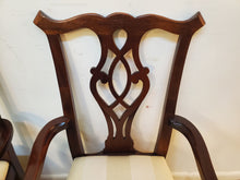 Load image into Gallery viewer, Pair Cherry Chippendale Dining Arm Chairs