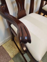 Load image into Gallery viewer, Pair Cherry Chippendale Dining Arm Chairs