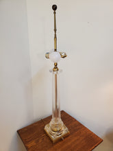 Load image into Gallery viewer, Vintage Clear Glass Column Lamp With Brass Base