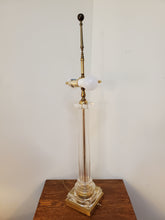 Load image into Gallery viewer, Vintage Clear Glass Column Lamp With Brass Base