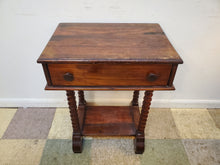 Load image into Gallery viewer, Antique Cherry Side Table With Bobbin Turned Legs and Drawer