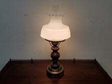 Load image into Gallery viewer, Vintage Hurricane Lamp - Electric Table Lamp With Milk Glass Shade and 3 Way Switch