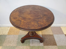 Load image into Gallery viewer, Vintage Round Burl Wood Pedestal Base Accent Table
