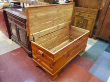 Load image into Gallery viewer, Solid Cedar Chest - Blanket Chest Bench With Removable Cushion - Key and Castor Wheels