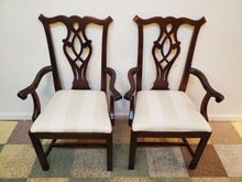 Load image into Gallery viewer, Pair Cherry Chippendale Dining Arm Chairs