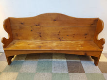 Load image into Gallery viewer, Antique Pine High Back Porch Bench