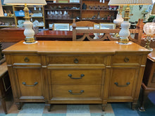 Load image into Gallery viewer, Vintage Chestnut Buffet Server - Credenza - 5 Drawers - 2 Door Cabinet