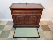 Load image into Gallery viewer, Vintage Cherry Buffet Server With Pull Out Tray - Key Included Features Brass Gallery
