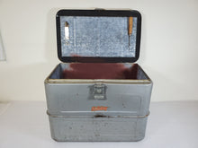 Load image into Gallery viewer, Vintage Holiday Ice Chest Cooler With Bottle Opener and Ice Pick