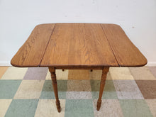 Load image into Gallery viewer, Antique Oak Drop Leaf Table With Turned Legs