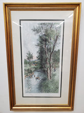 Load image into Gallery viewer, A Stony Brook Print In Frame - Painted By Geo H McCord Etched By Drescher