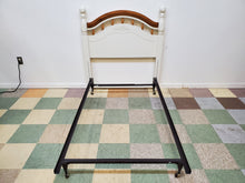 Load image into Gallery viewer, Vintage White Single Size Bed - Headboard With Metal Frame