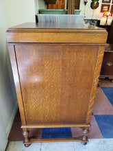 Load image into Gallery viewer, Antique Hand Crank Salon Decca Phonograph - Gramophone - Tiger Oak Cabinet