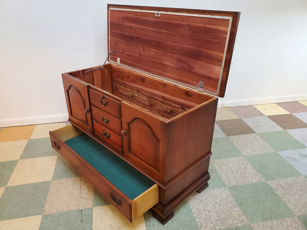 Vintage Cherry Cedar Chest With Drawer