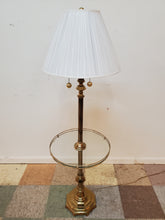 Load image into Gallery viewer, Vintage Brass Floor Lamp With Glass Table Top
