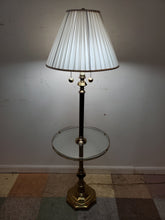 Load image into Gallery viewer, Vintage Brass Floor Lamp With Glass Table Top
