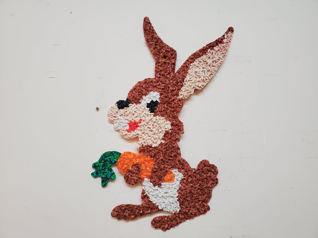 Vintage Brown Easter Bunny Melted Popcorn Easter Decoration