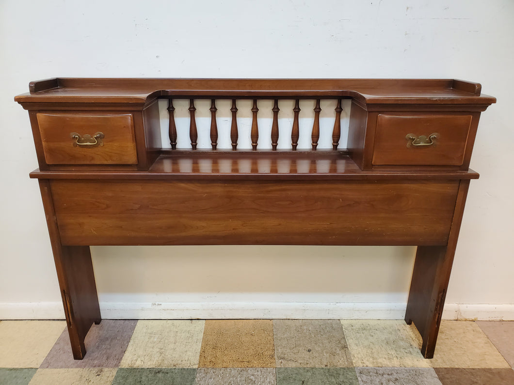 Vintage Solid Cherry Full Size Bookshelf Headboard By Link Taylor