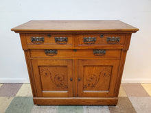 Load image into Gallery viewer, Antique Oak Sideboard Buffet Server Cabinet
