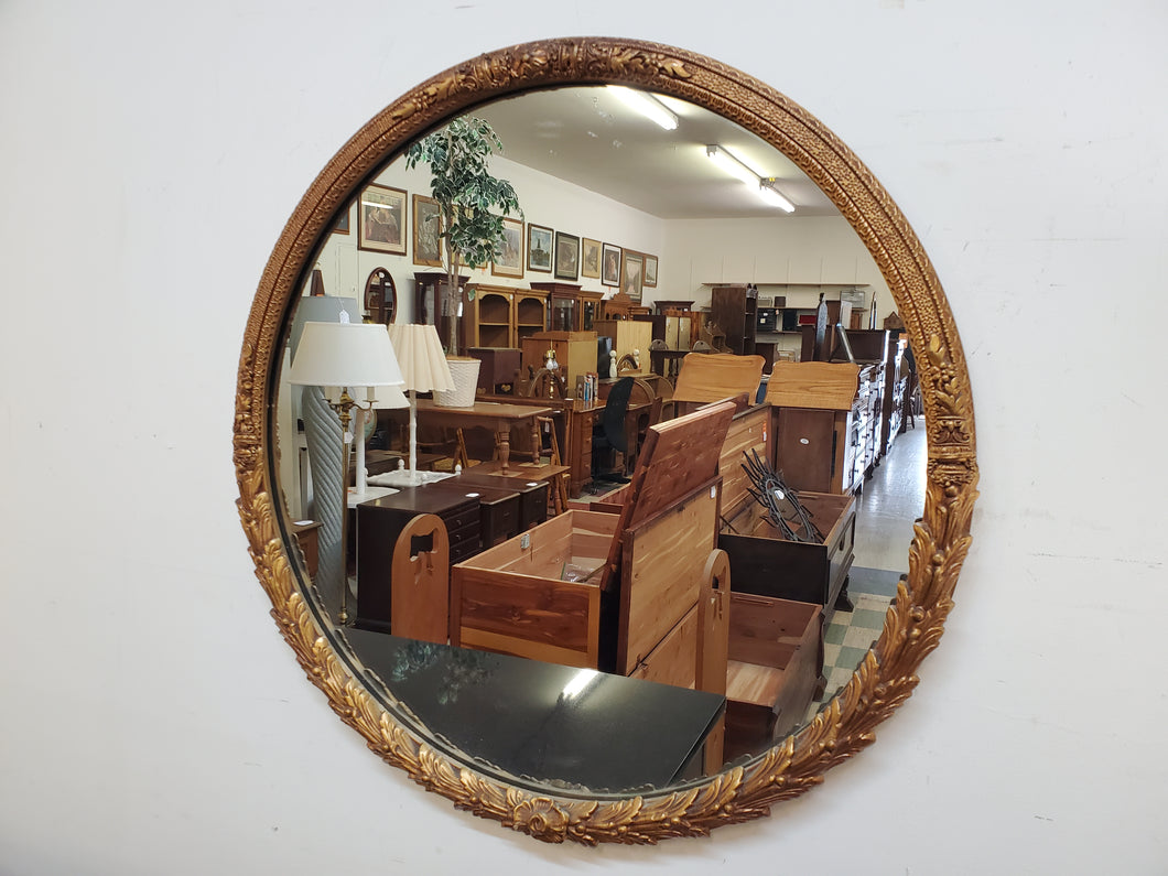 Antique Round Gilded Wall Mirror