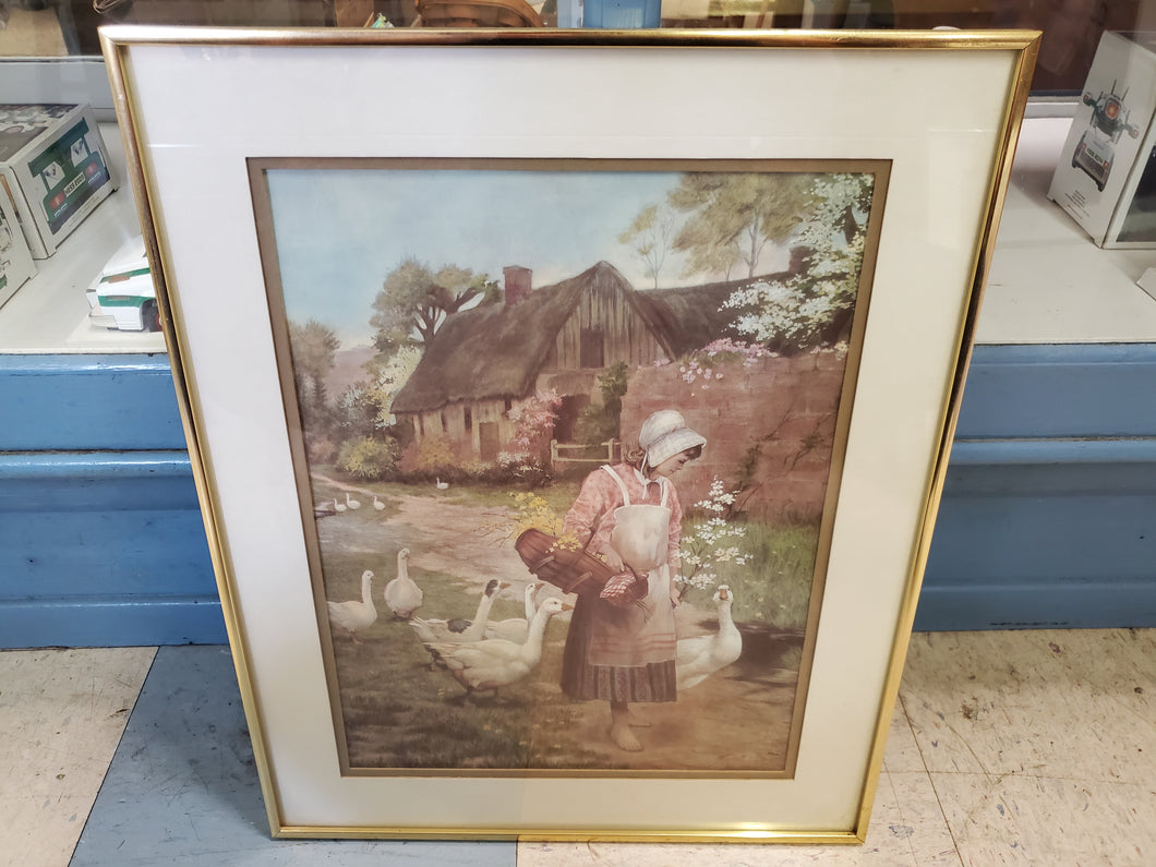 Vintage A Morning Greeting - Print In Frame - George Hillyard Swinstead