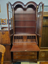 Load image into Gallery viewer, Vintage Mahogany Secretary Desk - Drop Front Writing Desk - Two Piece
