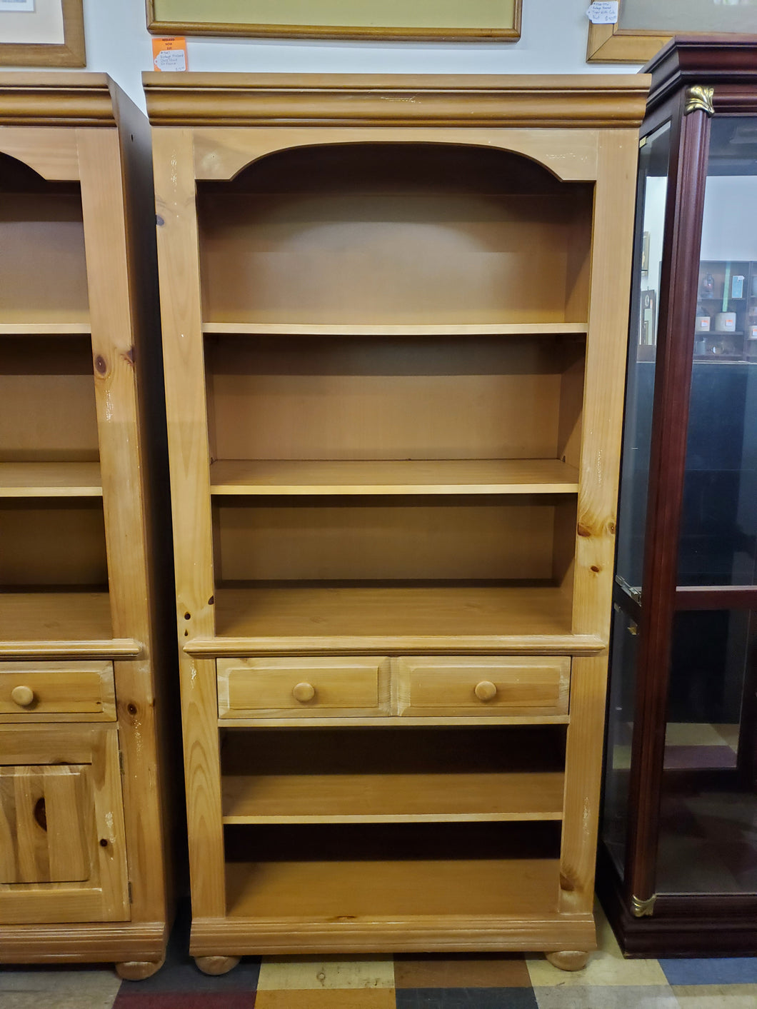 Vintage Bookshelf Cabinet With Light By Broyhill Furniture