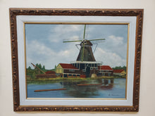 Load image into Gallery viewer, Windmill Landscape Oil On Board - R Maguire
