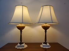 Load image into Gallery viewer, Pair Vintage Table Lamps With Marble Base
