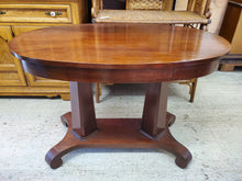 Load image into Gallery viewer, Antique Cherry Oval Library Table With Drawer
