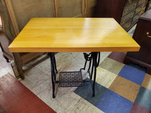 Load image into Gallery viewer, Antique Cast Iron Treadle Base Table With Butcher Block
