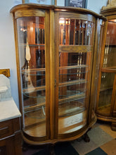 Load image into Gallery viewer, Vintage Oak Curio Glass Curio China Cabinet With Light
