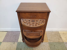 Load image into Gallery viewer, Vintage Mahogany Sewing Cabinet By Hanson Clock MFG Co
