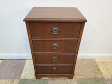Load image into Gallery viewer, Vintage Mahogany Sewing Cabinet By Hanson Clock MFG Co

