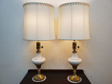 Load image into Gallery viewer, Pair Mid Century Stiffel Hollywood Regency Torchier Table Lamps With Shades - 3 Way Switches

