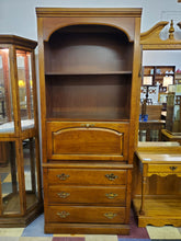 Load image into Gallery viewer, Vintage Cherry Bookcase Drop Front Desk By Broyhill Furniture
