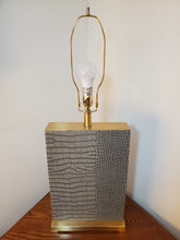 Load image into Gallery viewer, Safavieh Lighting Joyce Faux Alligator Gray Table Lamp
