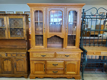 Load image into Gallery viewer, Vintage Virginia House Oak China Cabinet - Hutch With Light

