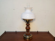 Load image into Gallery viewer, Vintage Hurricane Lamp - Electric Table Lamp With Milk Glass Shade and 3 Way Switch
