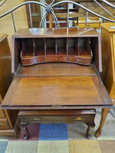 Load image into Gallery viewer, Vintage Cherry Queen Anne Drop Front Desk - Secretary Desk With Key
