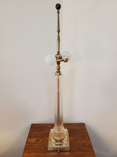 Load image into Gallery viewer, Vintage Clear Glass Column Lamp With Brass Base

