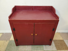 Load image into Gallery viewer, Vintage Wooden Red Two Door Dry Sink Cabinet
