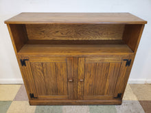 Load image into Gallery viewer, Vintage 2 Door Oak Console Cabinet Bookshelf
