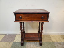 Load image into Gallery viewer, Antique Cherry Side Table With Bobbin Turned Legs and Drawer
